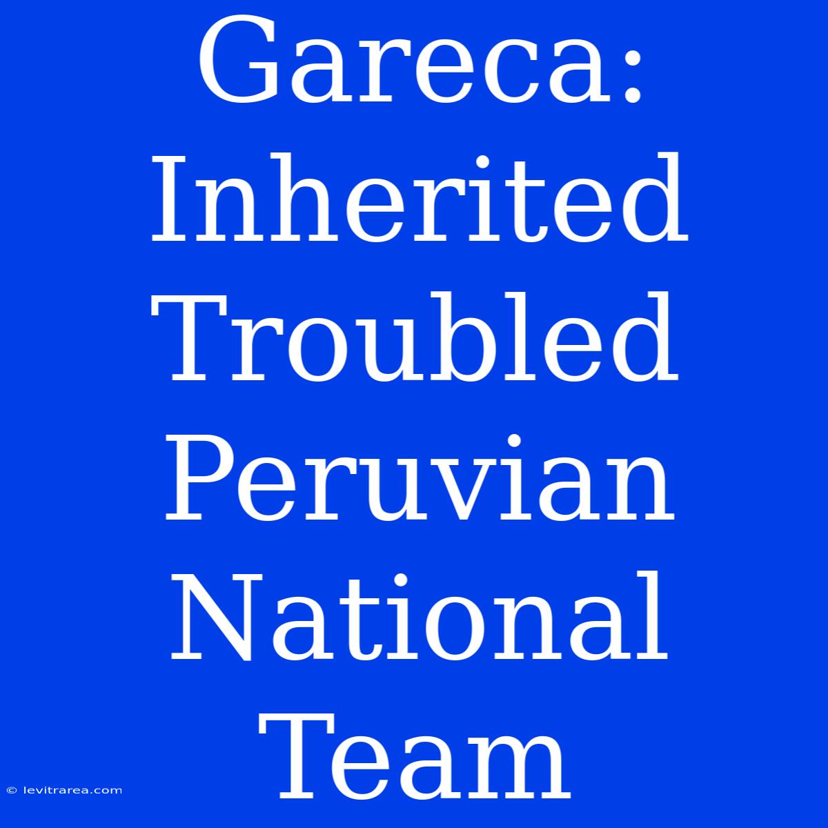 Gareca: Inherited Troubled Peruvian National Team