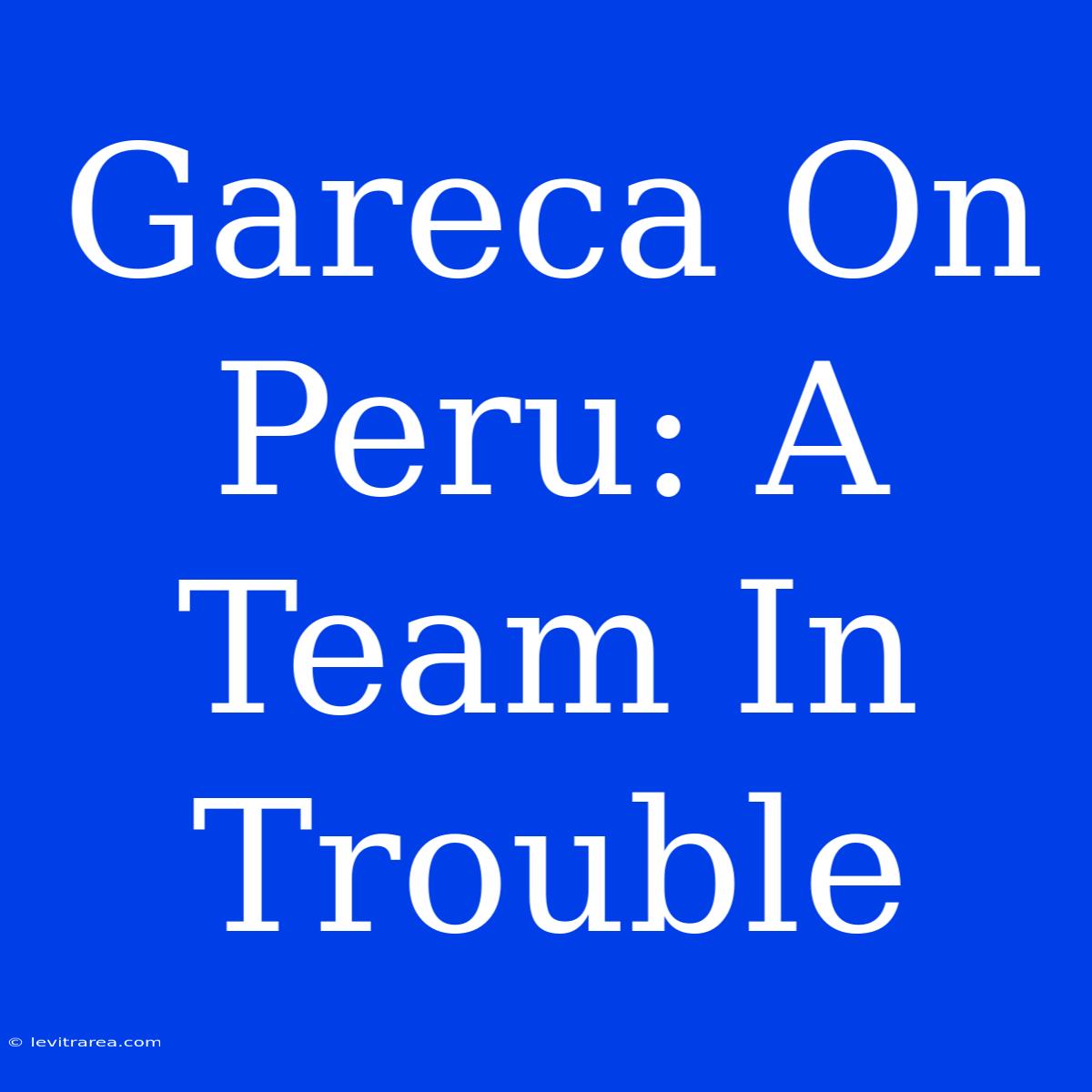 Gareca On Peru: A Team In Trouble