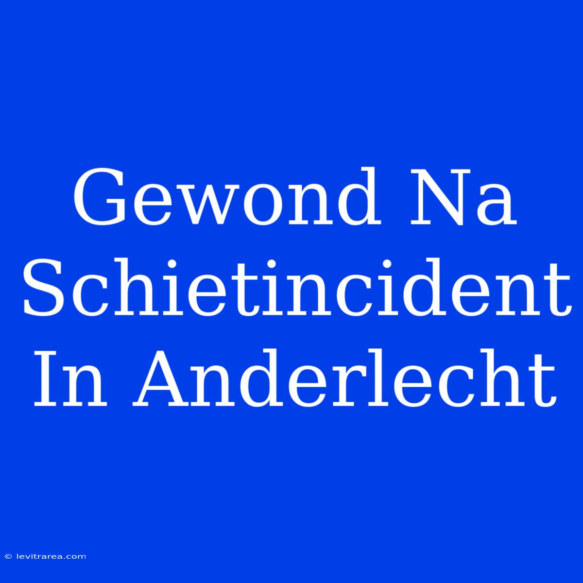 Gewond Na Schietincident In Anderlecht