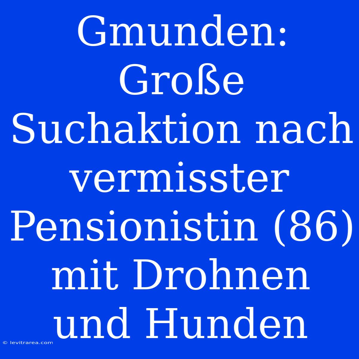 Gmunden: Große Suchaktion Nach Vermisster Pensionistin (86) Mit Drohnen Und Hunden