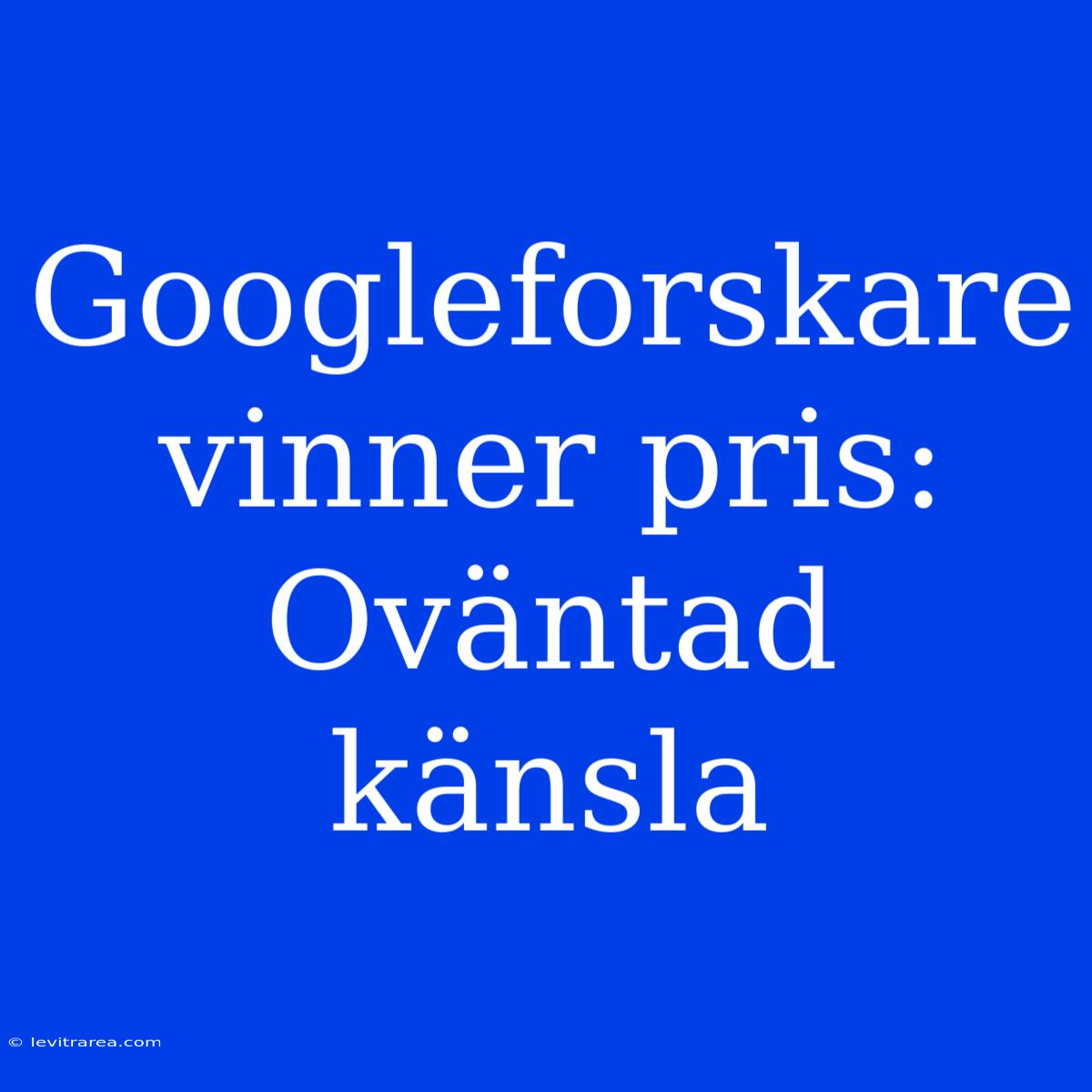 Googleforskare Vinner Pris: Oväntad Känsla