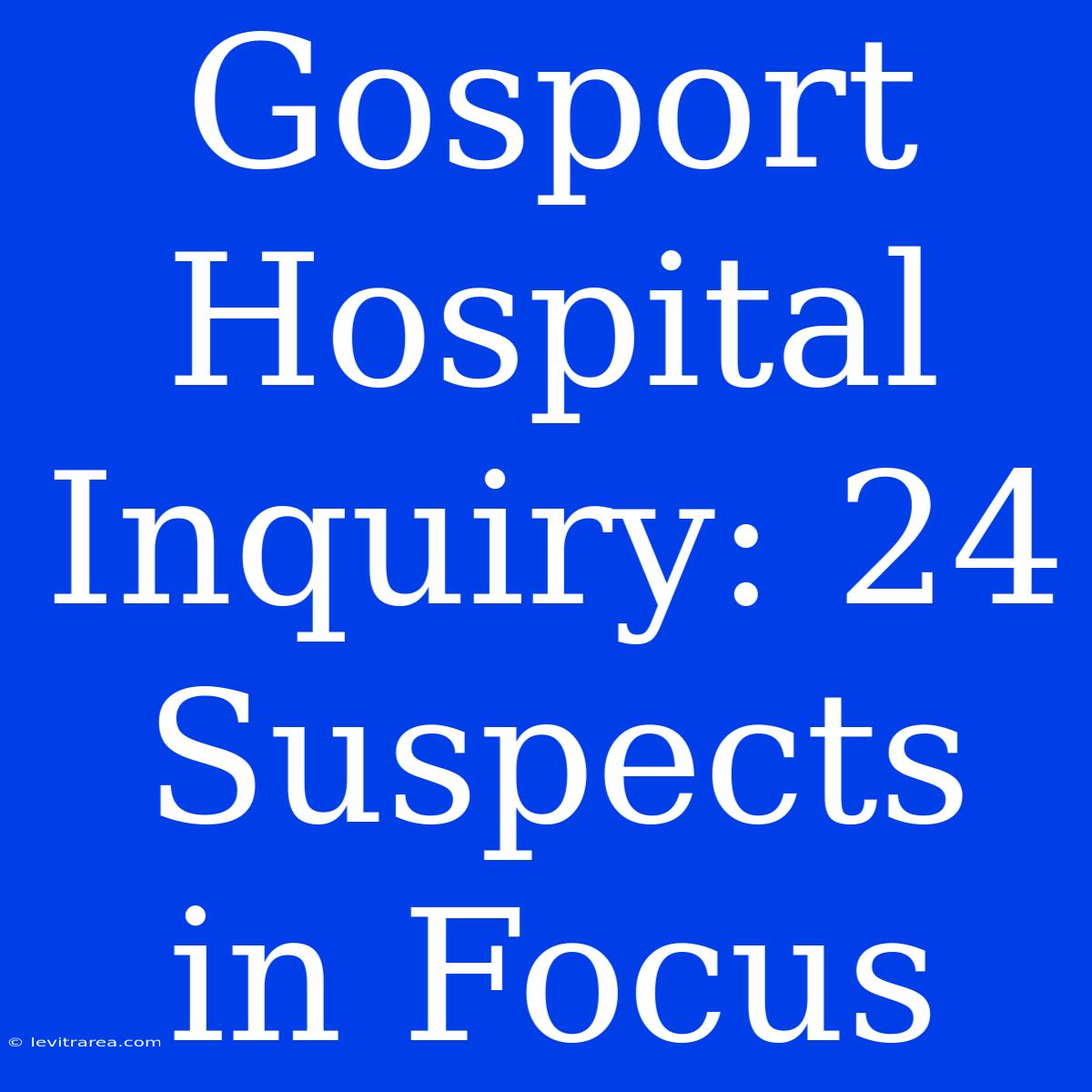 Gosport Hospital Inquiry: 24 Suspects In Focus