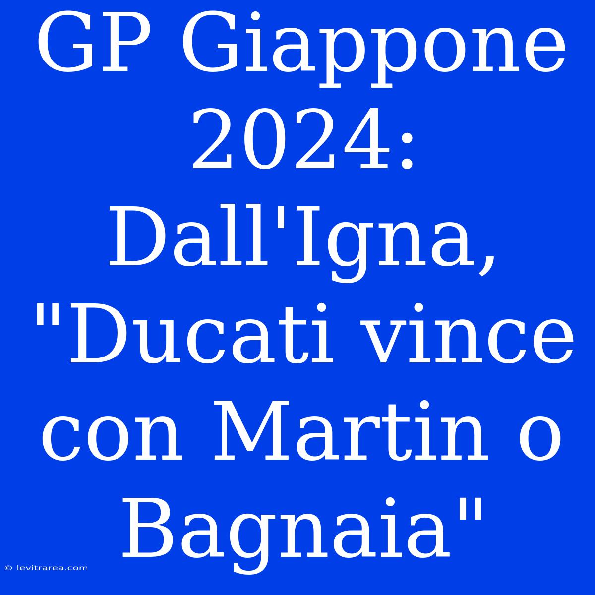 GP Giappone 2024: Dall'Igna, 