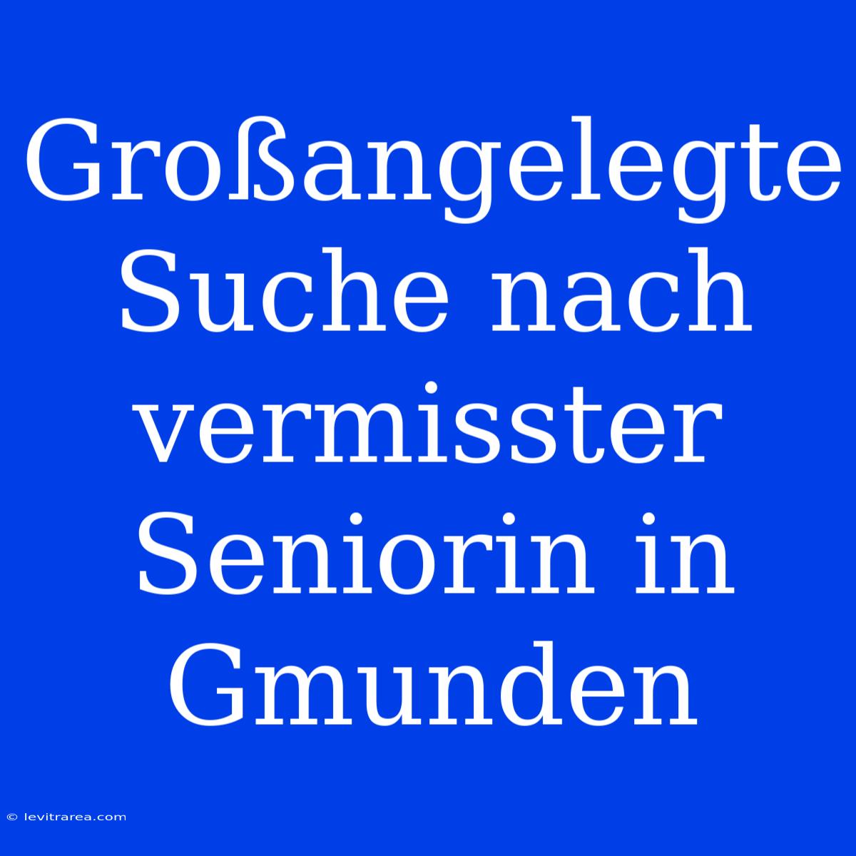 Großangelegte Suche Nach Vermisster Seniorin In Gmunden