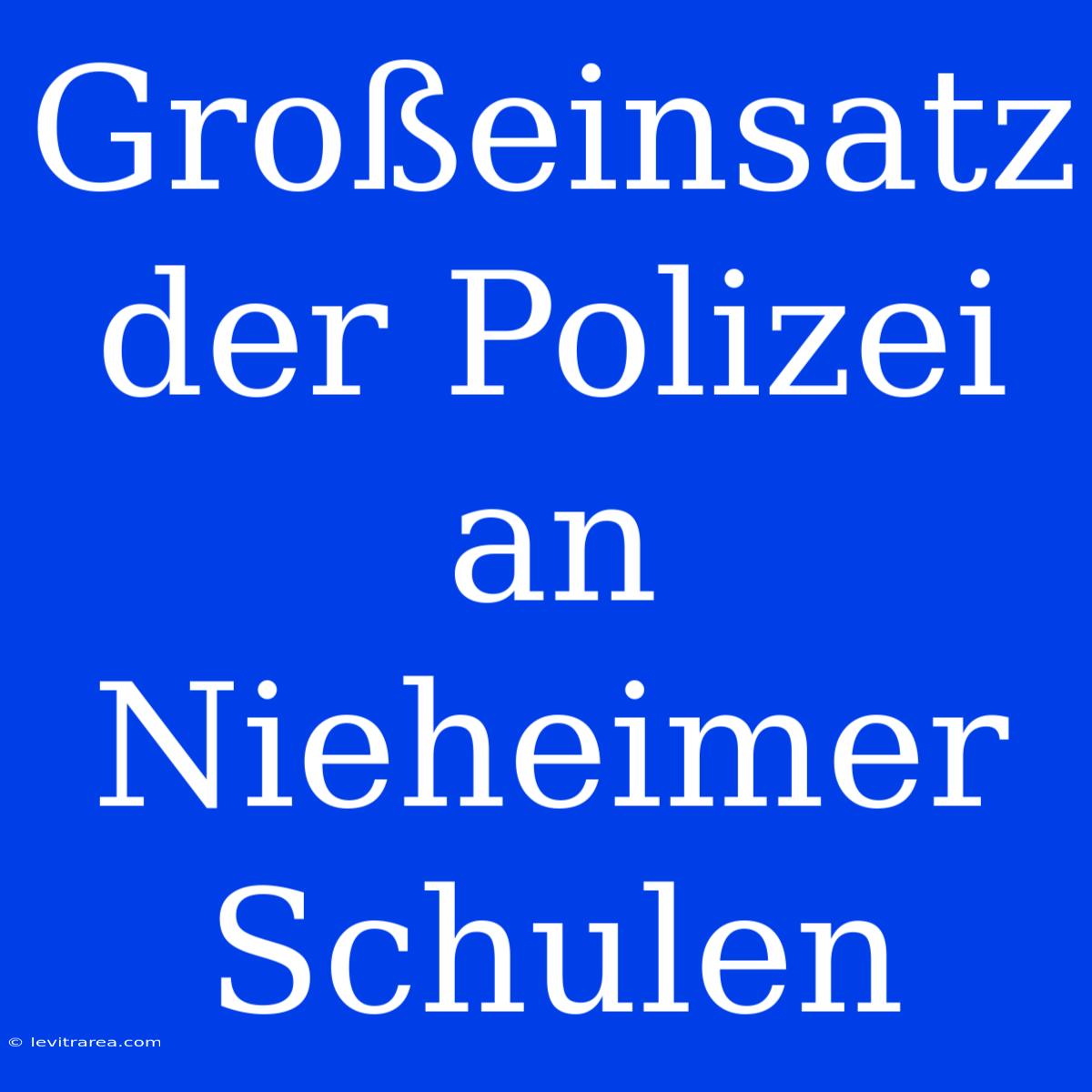 Großeinsatz Der Polizei An Nieheimer Schulen