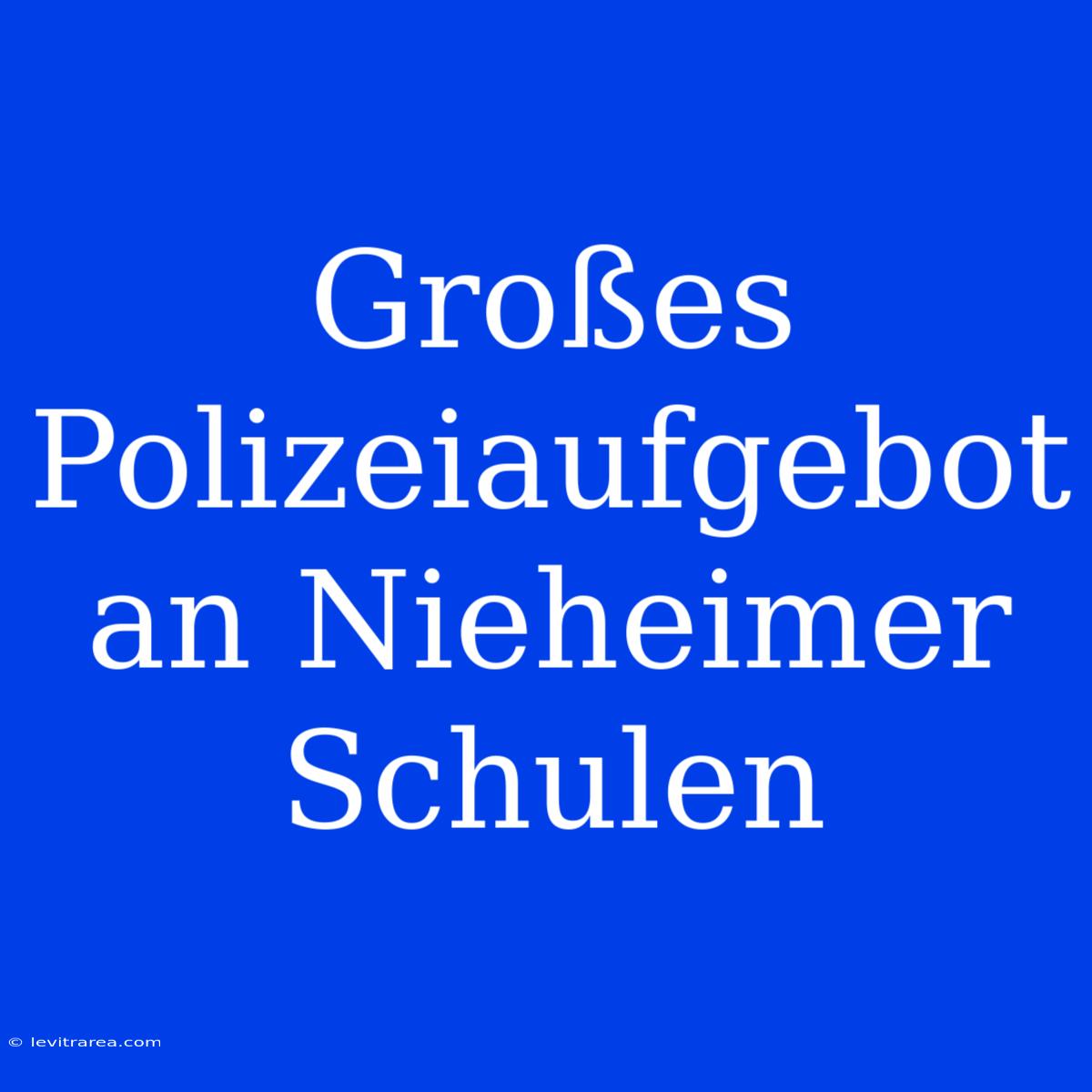 Großes Polizeiaufgebot An Nieheimer Schulen