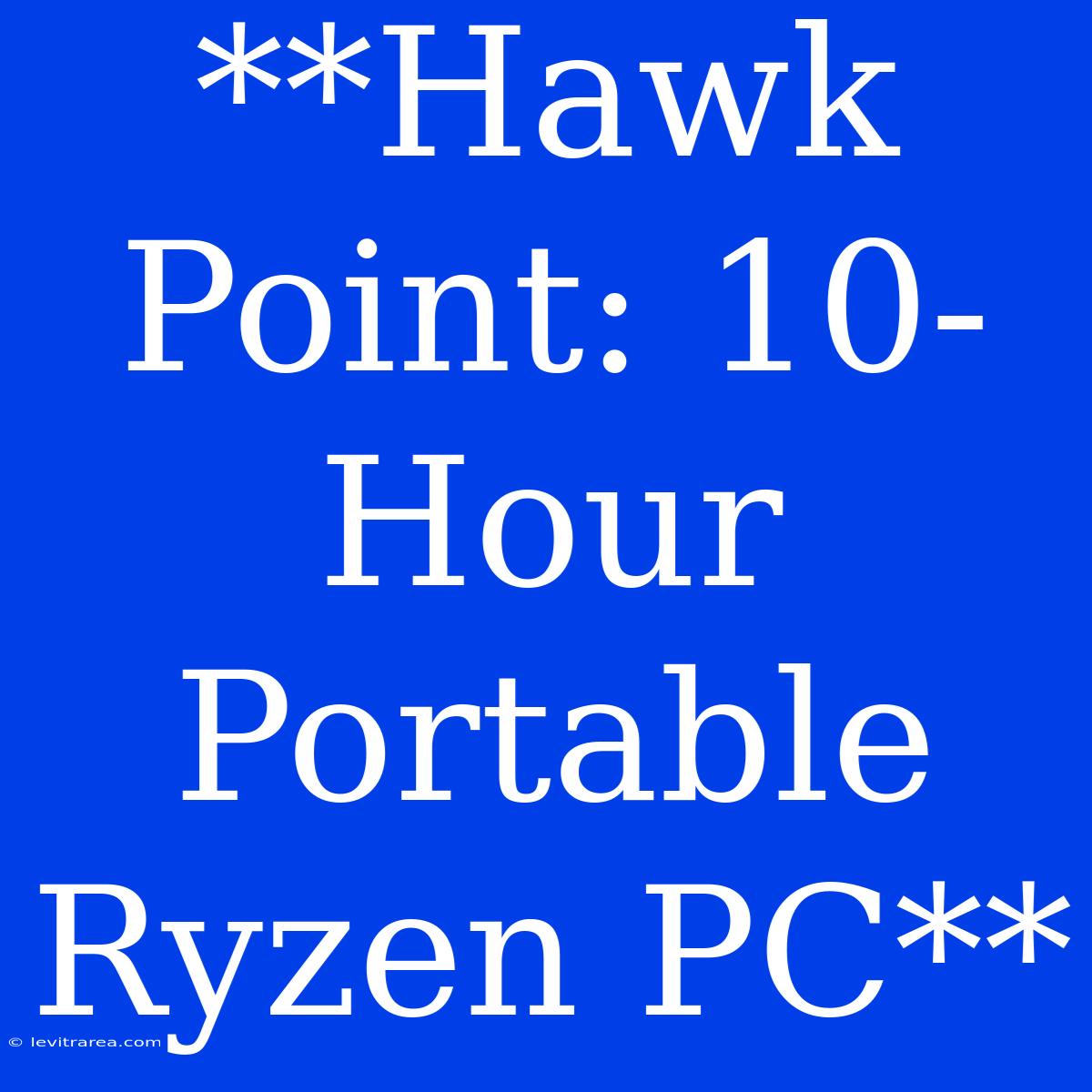 **Hawk Point: 10-Hour Portable Ryzen PC**