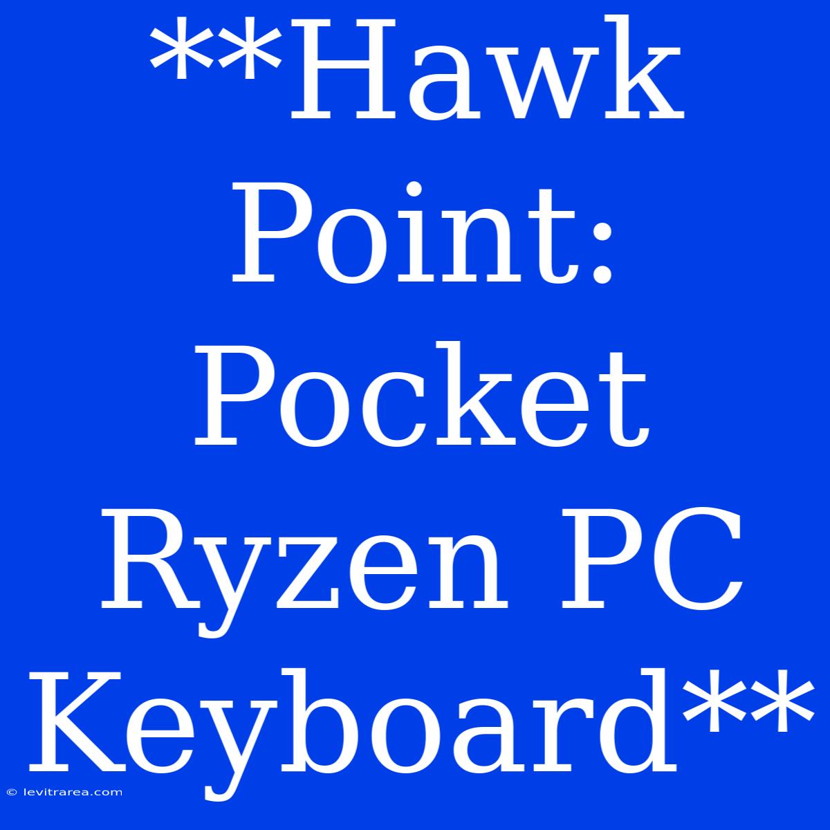 **Hawk Point: Pocket Ryzen PC Keyboard**