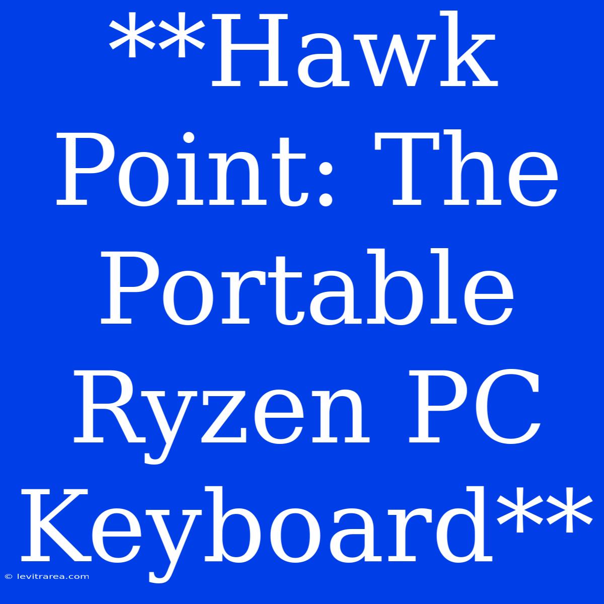 **Hawk Point: The Portable Ryzen PC Keyboard**