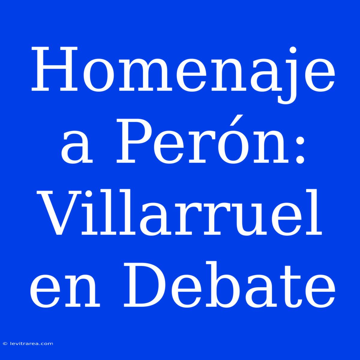 Homenaje A Perón: Villarruel En Debate