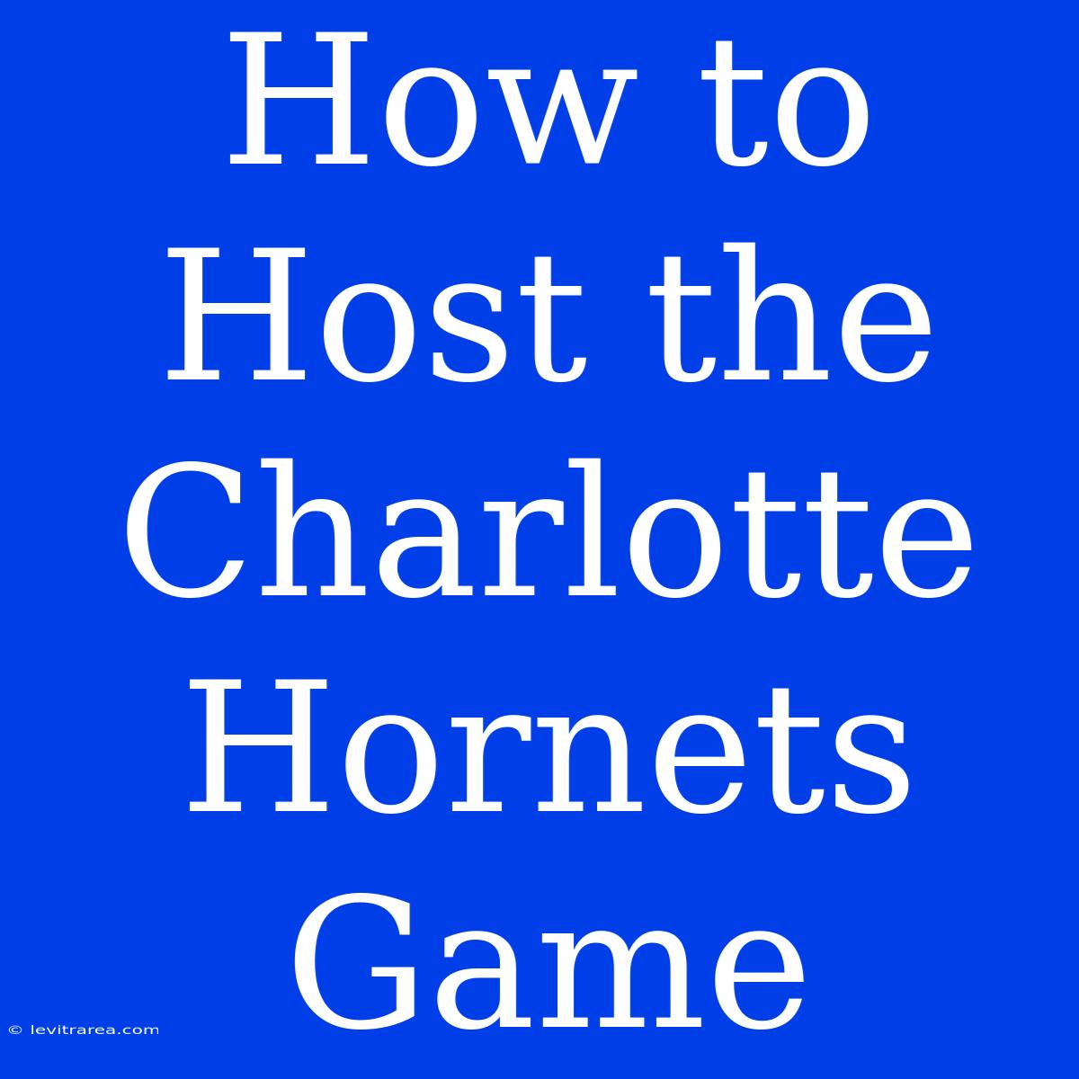 How To Host The Charlotte Hornets Game