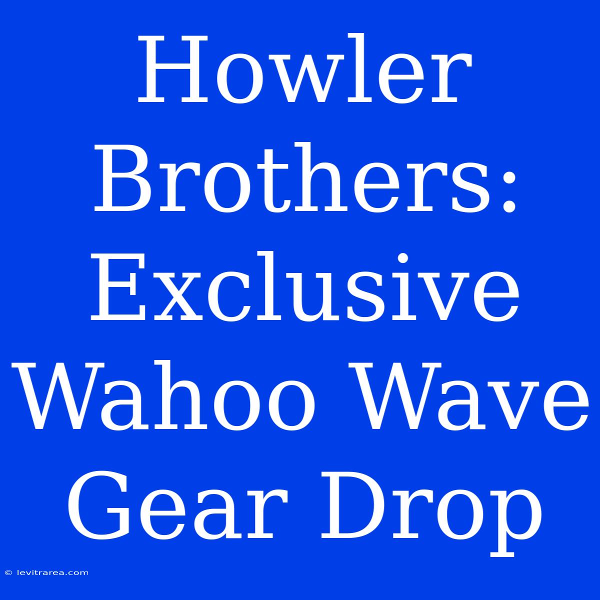 Howler Brothers: Exclusive Wahoo Wave Gear Drop 