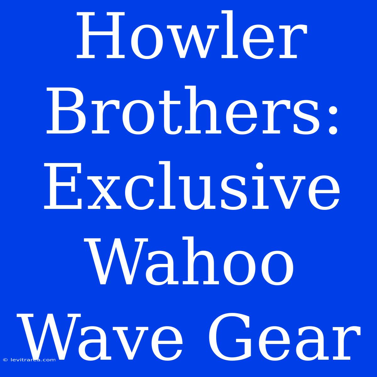 Howler Brothers: Exclusive Wahoo Wave Gear