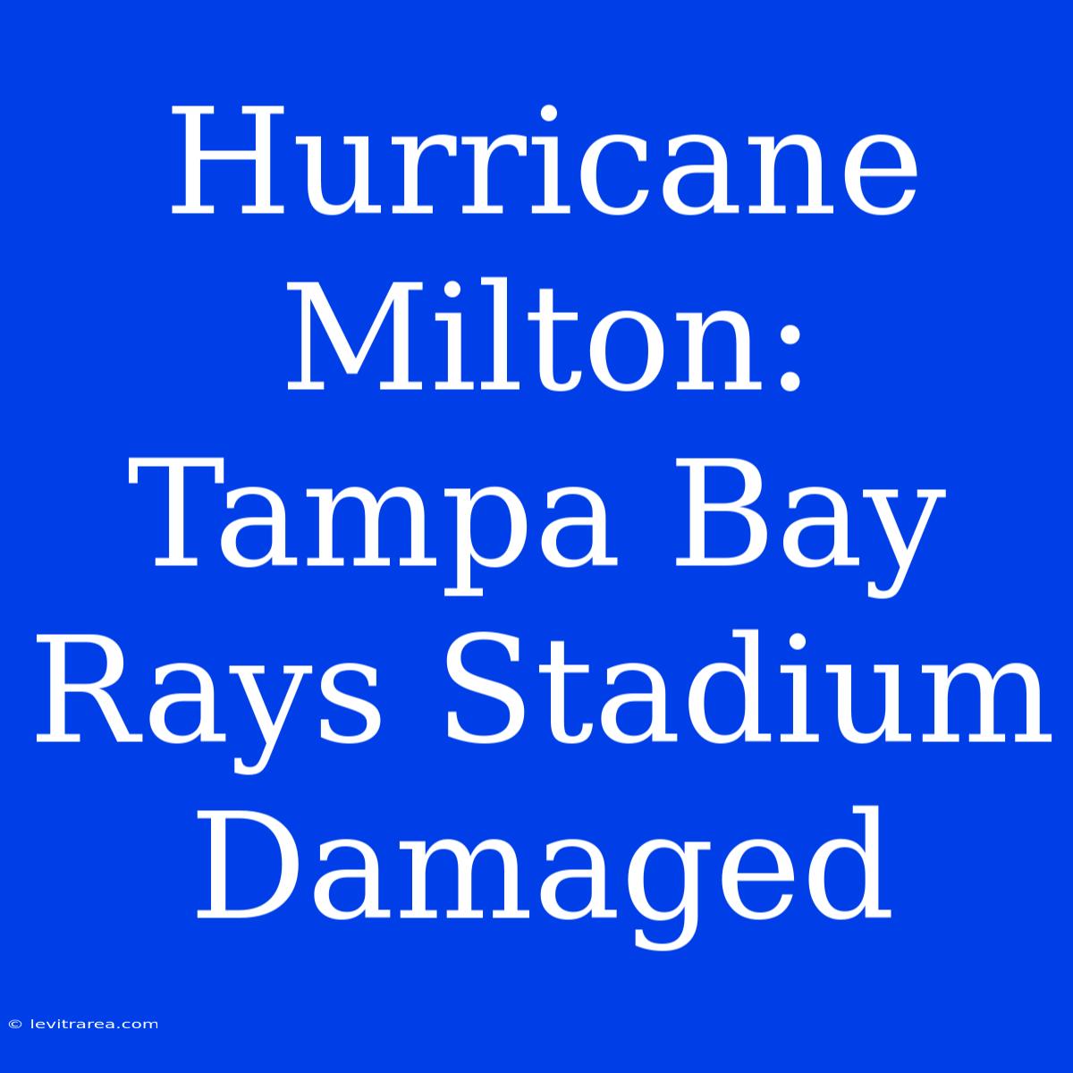 Hurricane Milton: Tampa Bay Rays Stadium Damaged