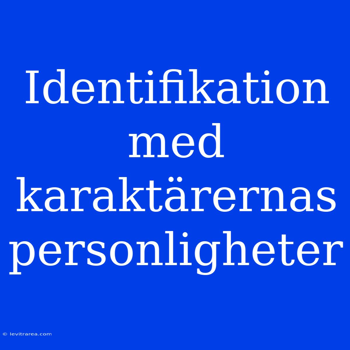 Identifikation Med Karaktärernas Personligheter