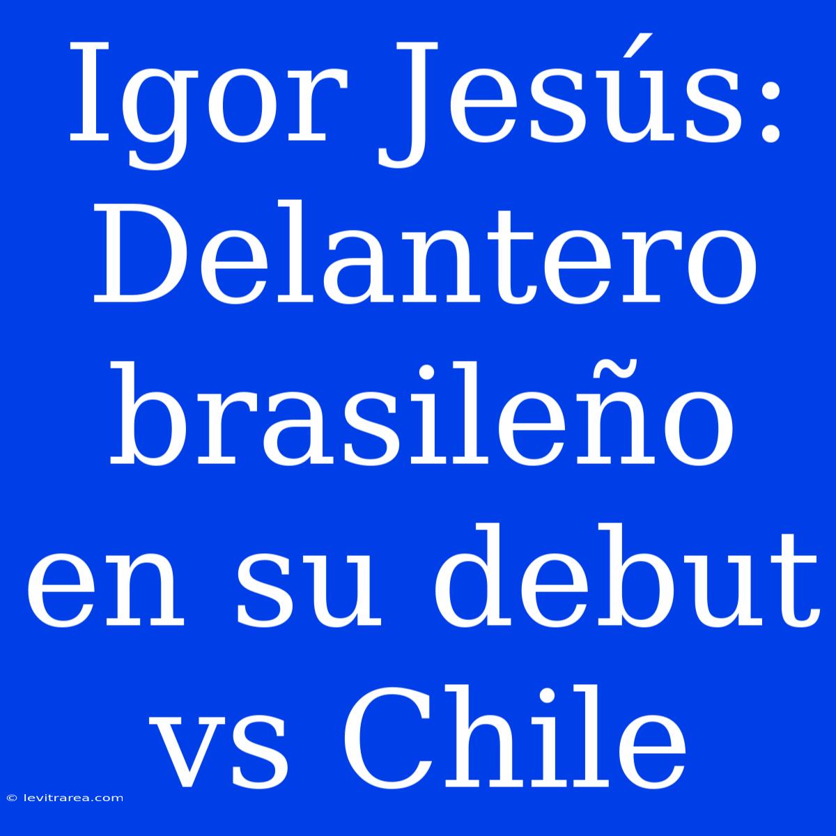 Igor Jesús: Delantero Brasileño En Su Debut Vs Chile 