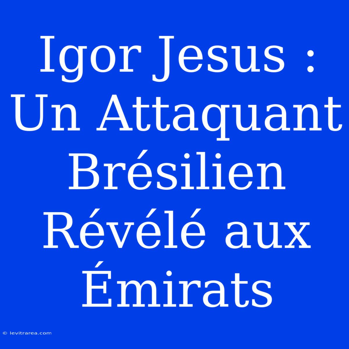 Igor Jesus : Un Attaquant Brésilien Révélé Aux Émirats 