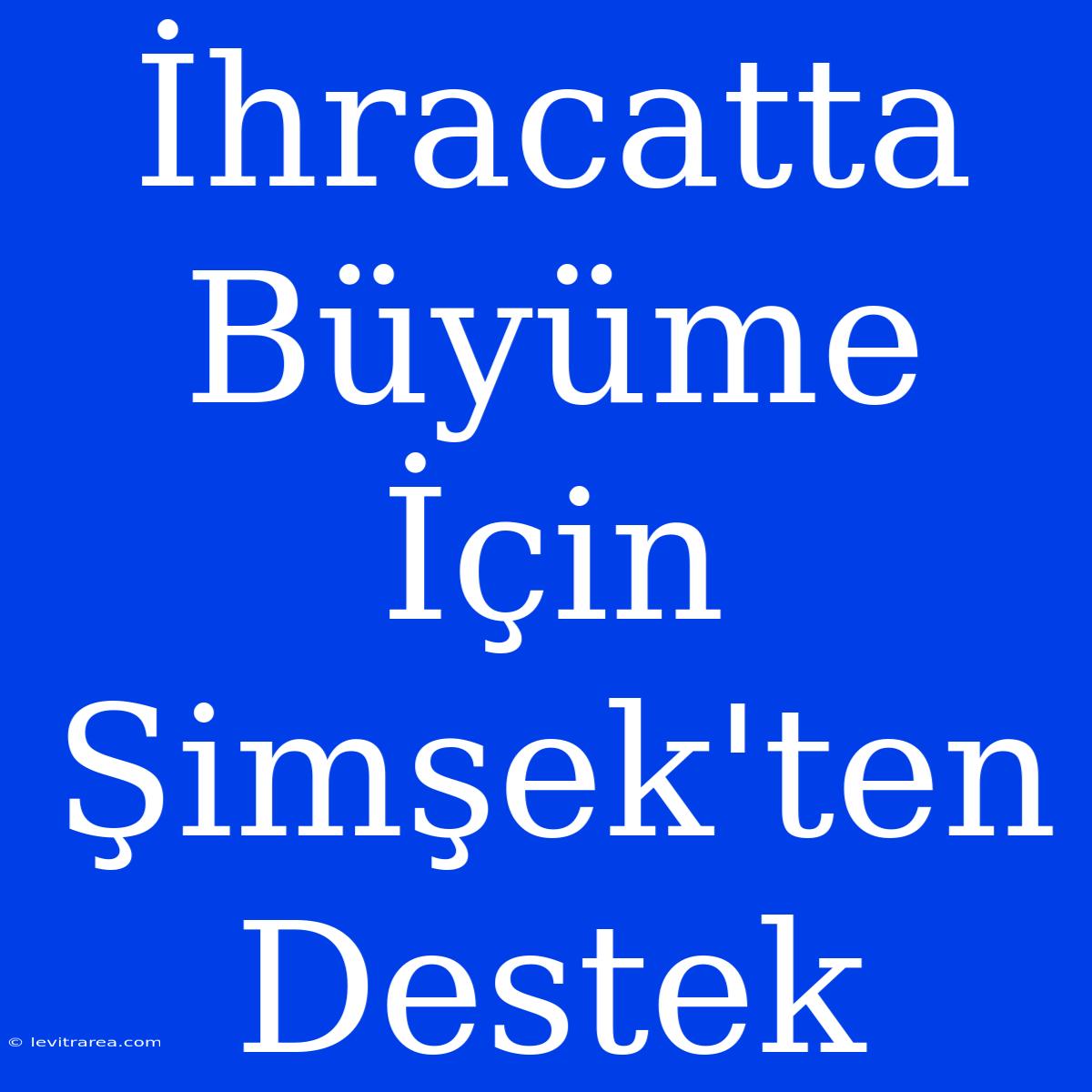 İhracatta Büyüme İçin Şimşek'ten Destek