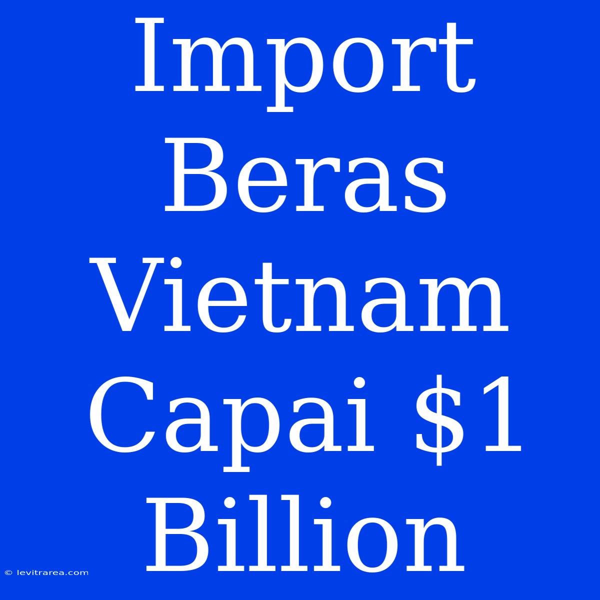 Import Beras Vietnam Capai $1 Billion