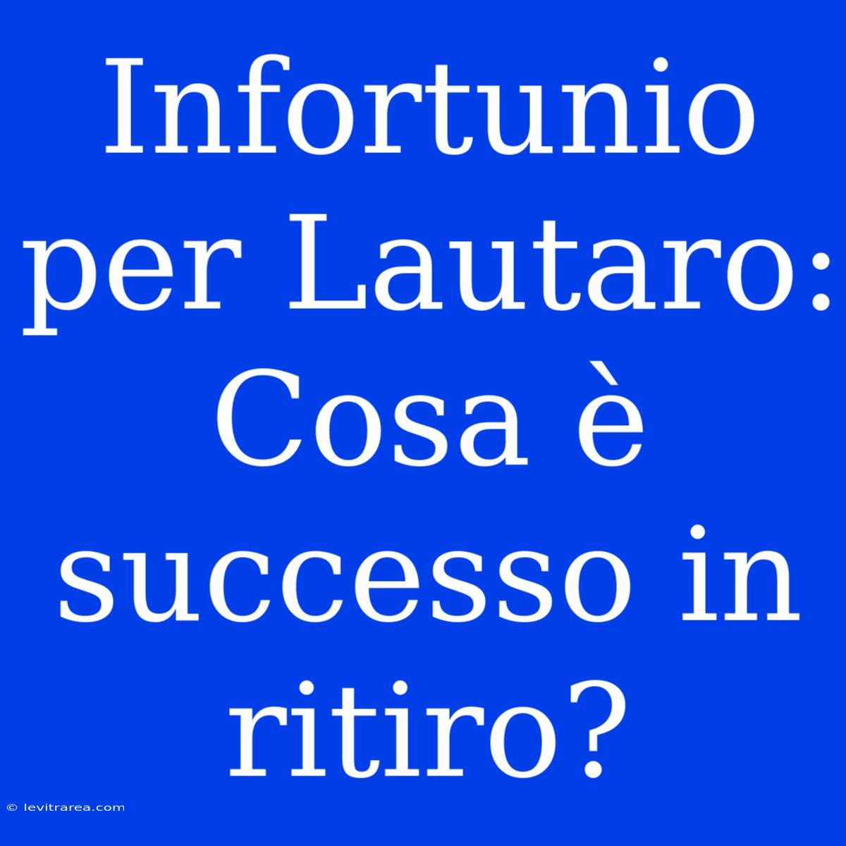 Infortunio Per Lautaro: Cosa È Successo In Ritiro?