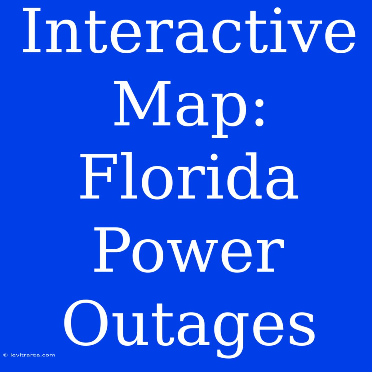 Interactive Map: Florida Power Outages