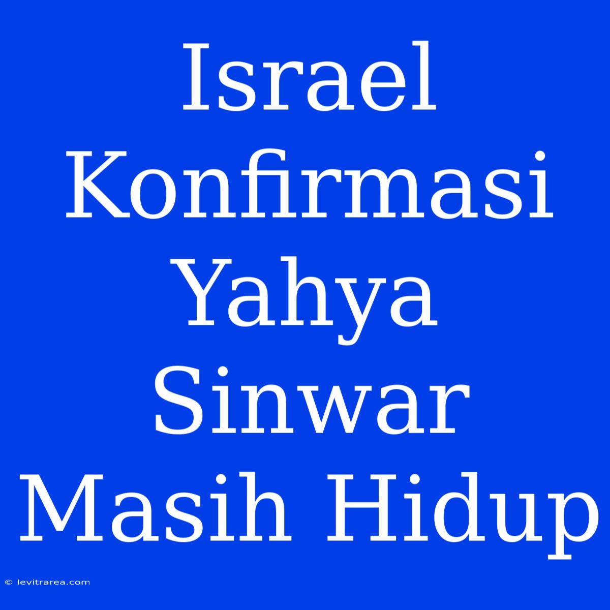 Israel Konfirmasi Yahya Sinwar Masih Hidup