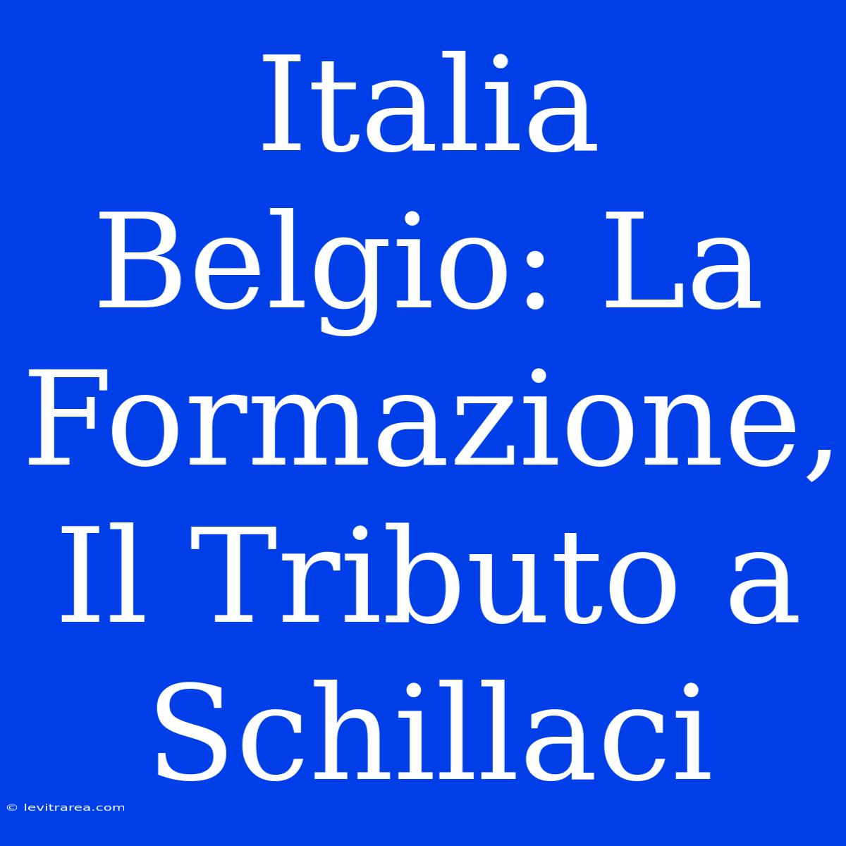 Italia Belgio: La Formazione, Il Tributo A Schillaci