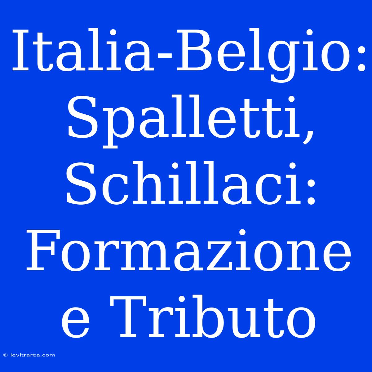 Italia-Belgio: Spalletti, Schillaci: Formazione E Tributo