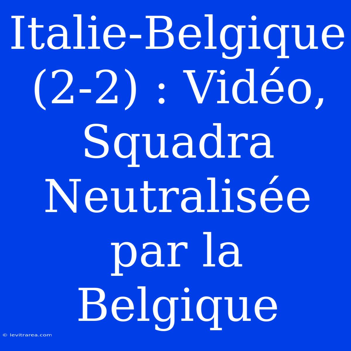 Italie-Belgique (2-2) : Vidéo, Squadra Neutralisée Par La Belgique