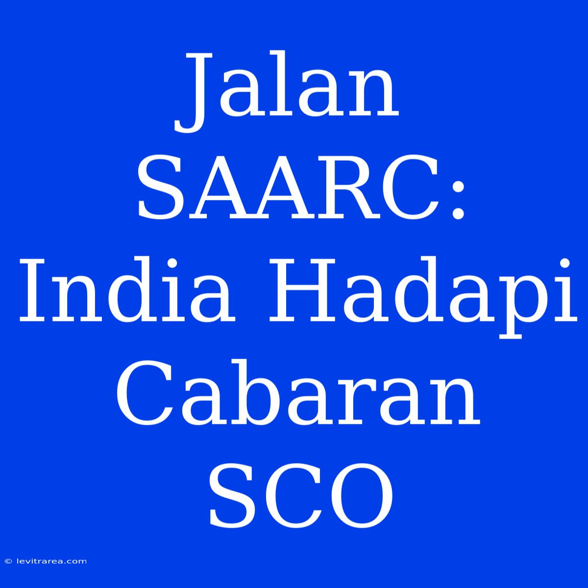 Jalan SAARC: India Hadapi Cabaran SCO