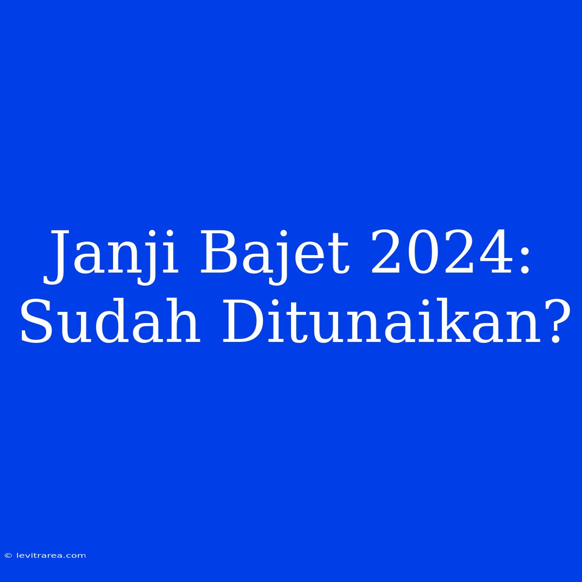 Janji Bajet 2024: Sudah Ditunaikan?