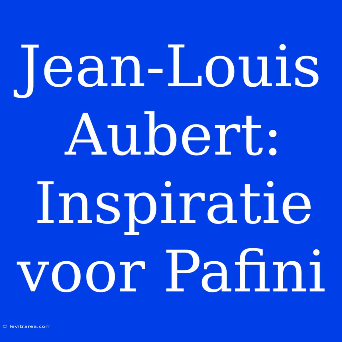 Jean-Louis Aubert: Inspiratie Voor Pafini