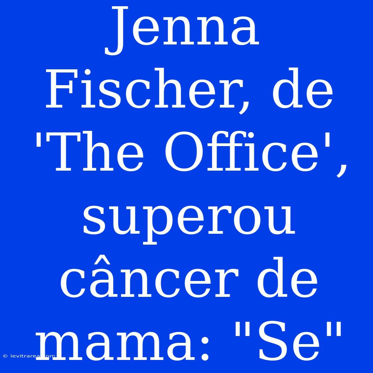 Jenna Fischer, De 'The Office', Superou Câncer De Mama: 