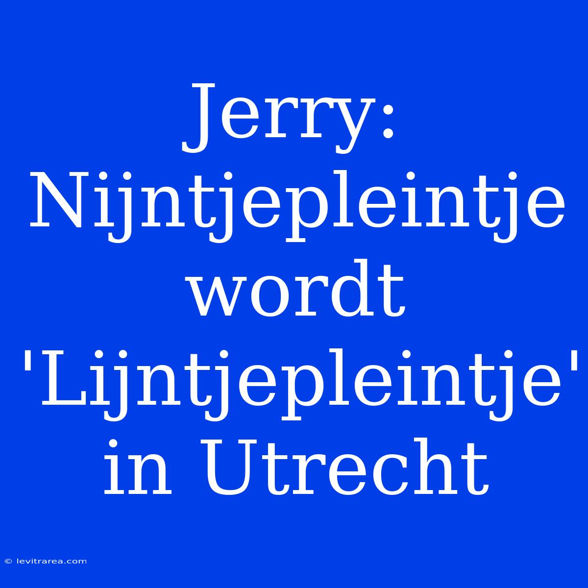 Jerry: Nijntjepleintje Wordt 'Lijntjepleintje' In Utrecht