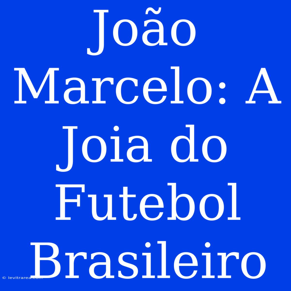 João Marcelo: A Joia Do Futebol Brasileiro