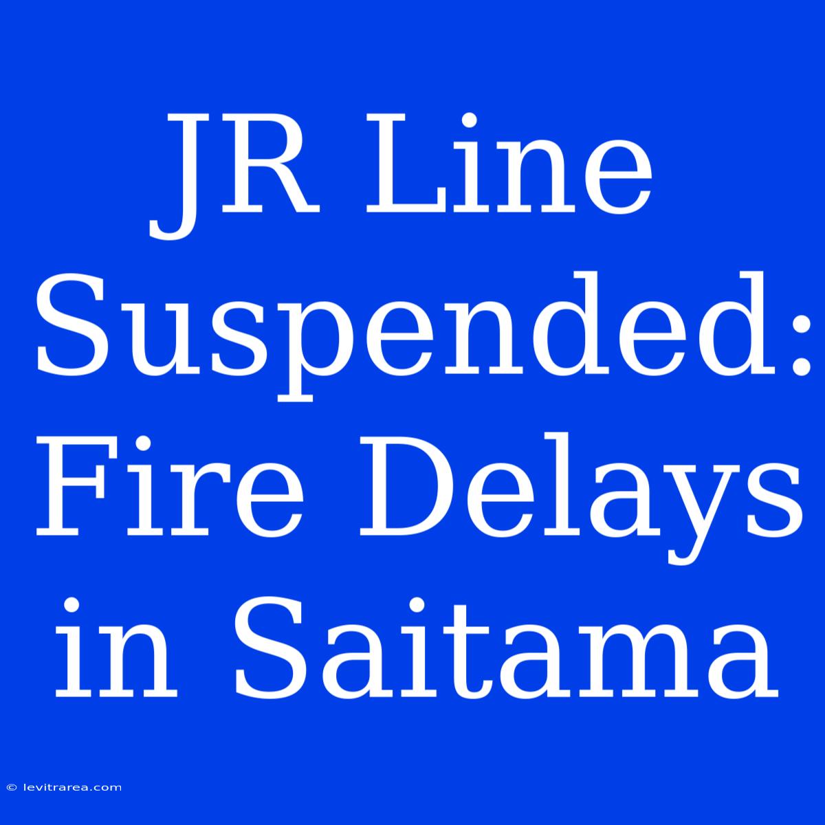 JR Line Suspended: Fire Delays In Saitama