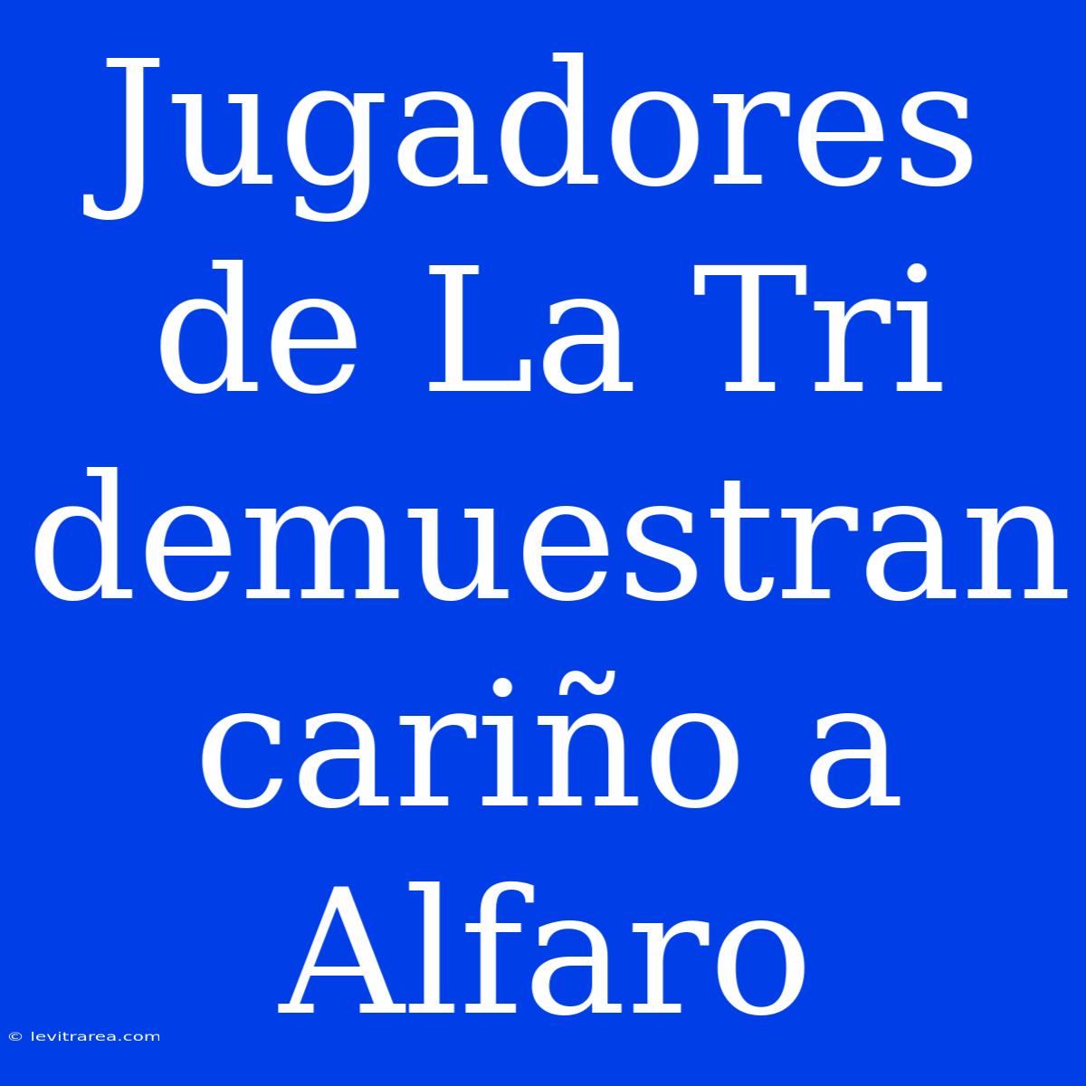 Jugadores De La Tri Demuestran Cariño A Alfaro