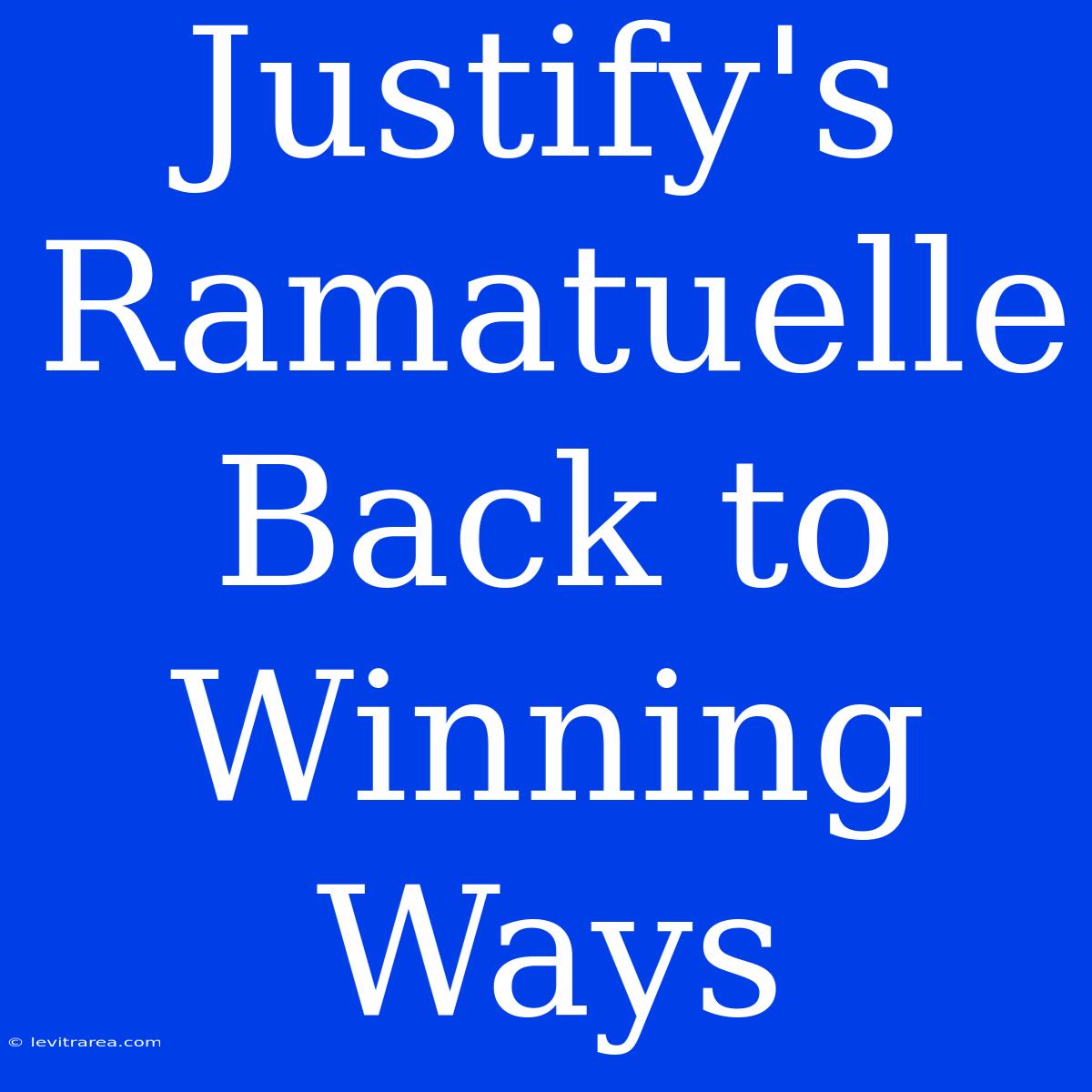 Justify's Ramatuelle Back To Winning Ways