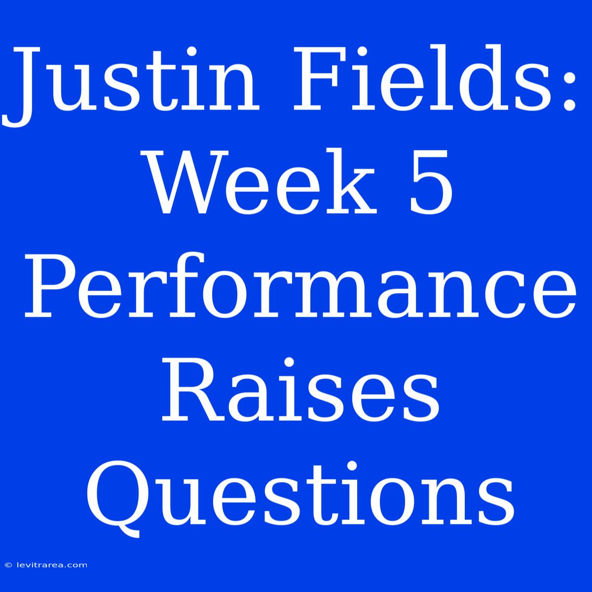 Justin Fields: Week 5 Performance Raises Questions