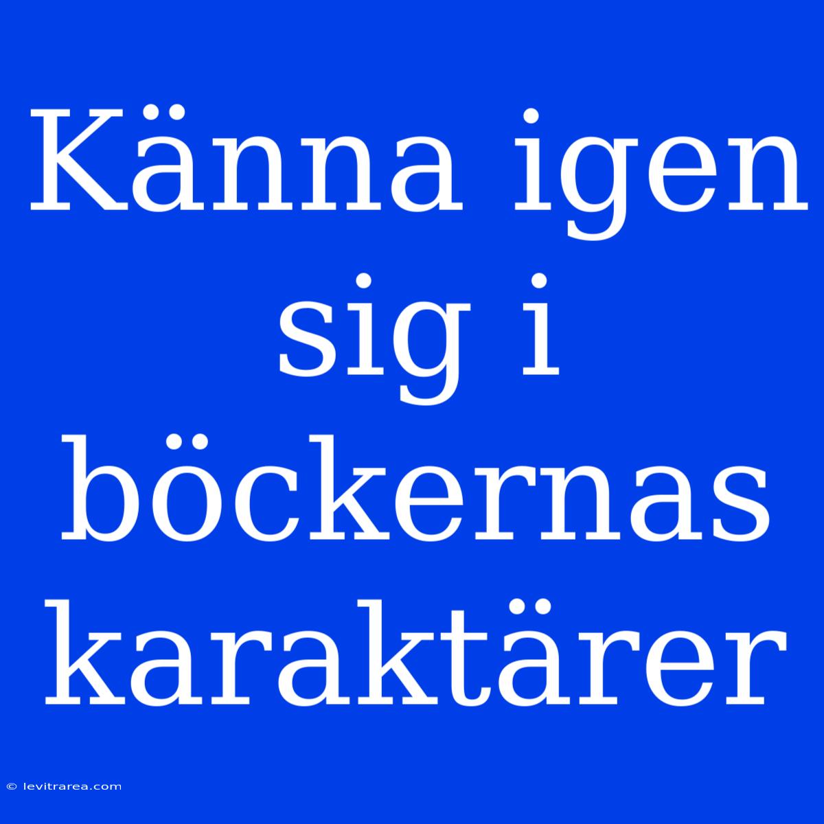 Känna Igen Sig I Böckernas Karaktärer