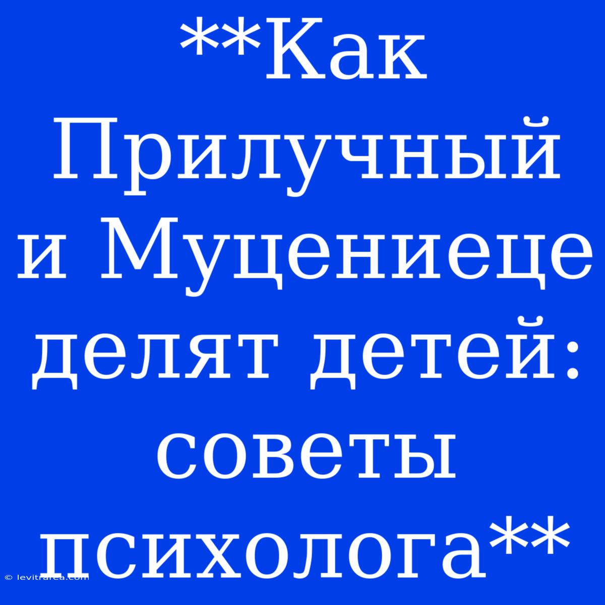 **Как Прилучный И Муцениеце Делят Детей: Советы Психолога**