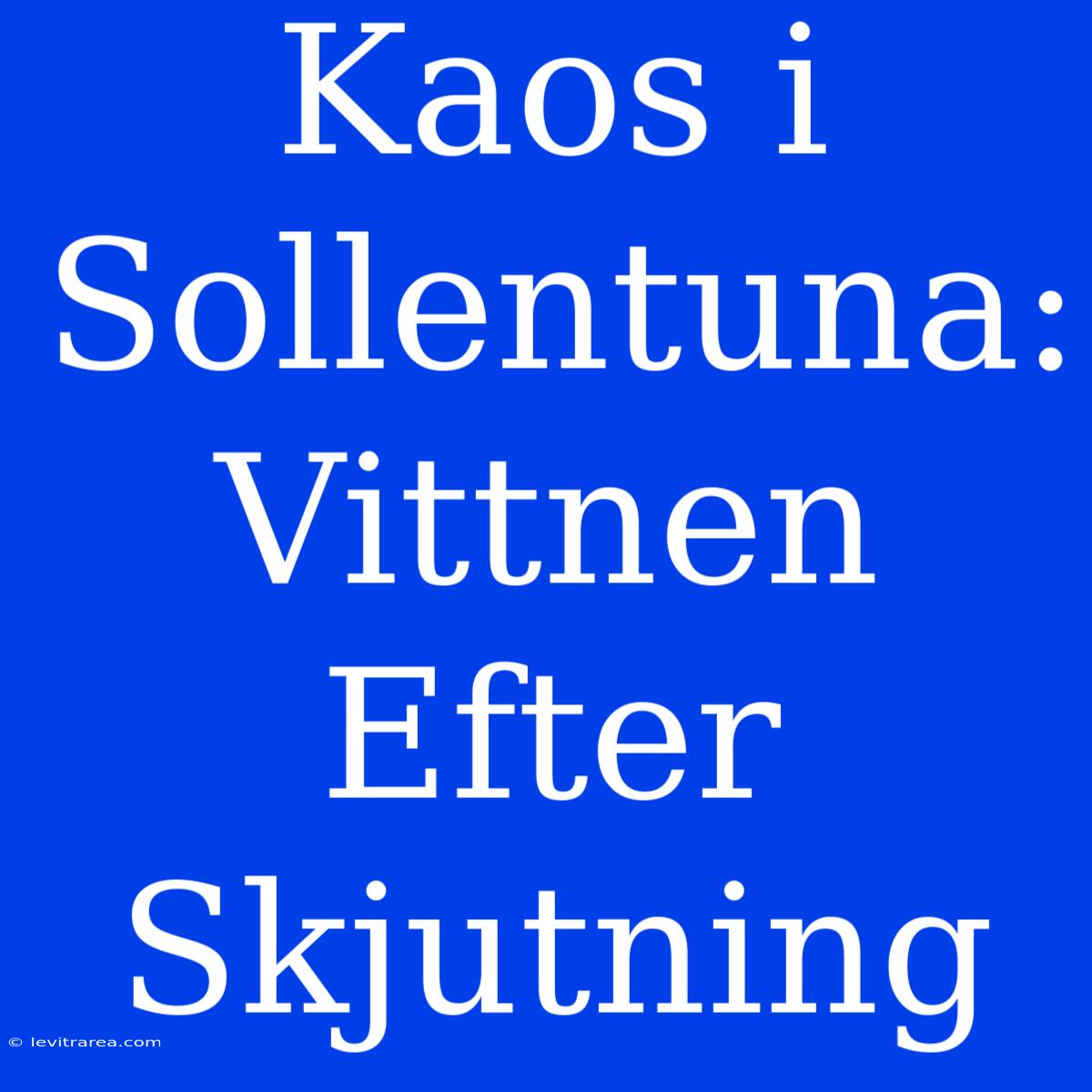 Kaos I Sollentuna: Vittnen Efter Skjutning