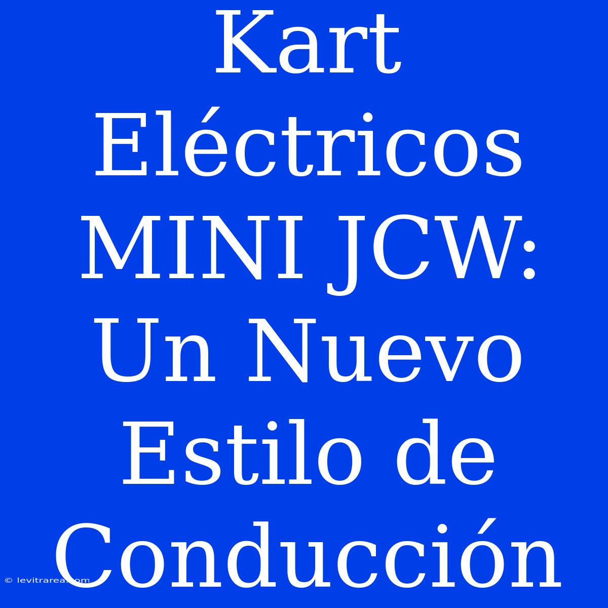 Kart Eléctricos MINI JCW:  Un Nuevo Estilo De Conducción