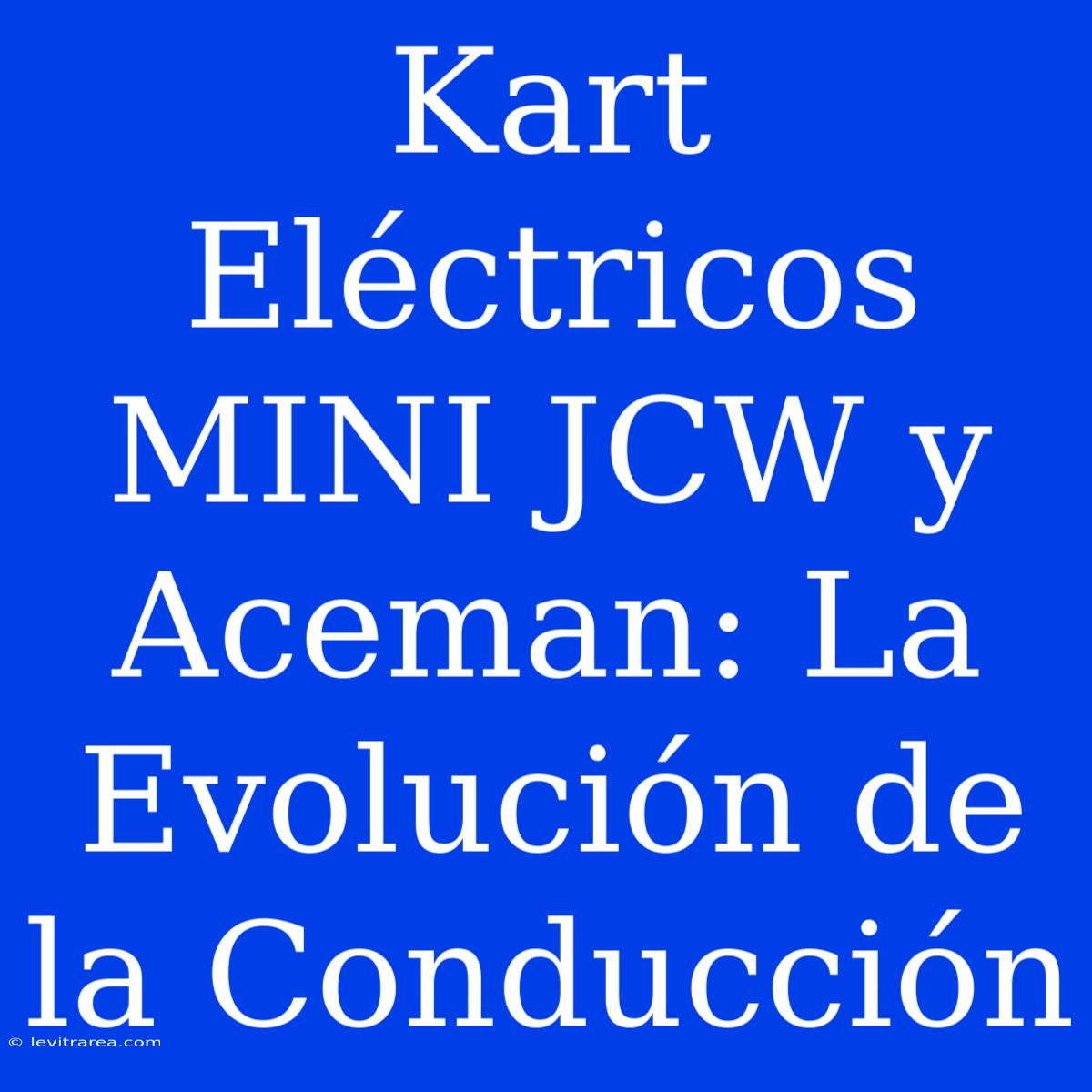 Kart Eléctricos MINI JCW Y Aceman: La Evolución De La Conducción 