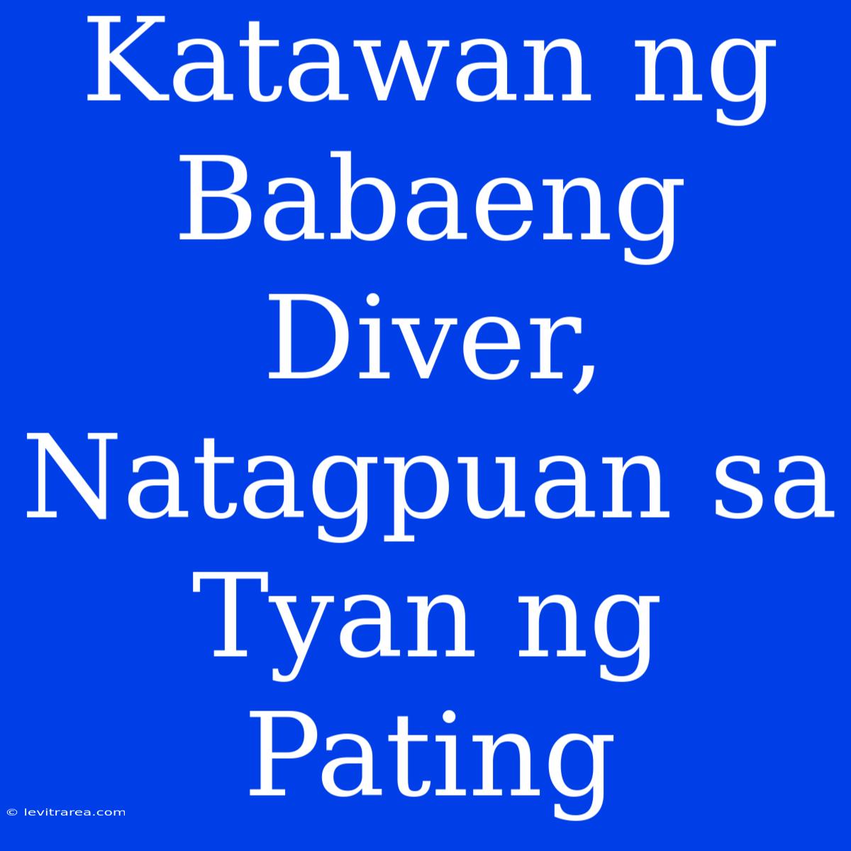 Katawan Ng Babaeng Diver, Natagpuan Sa Tyan Ng Pating