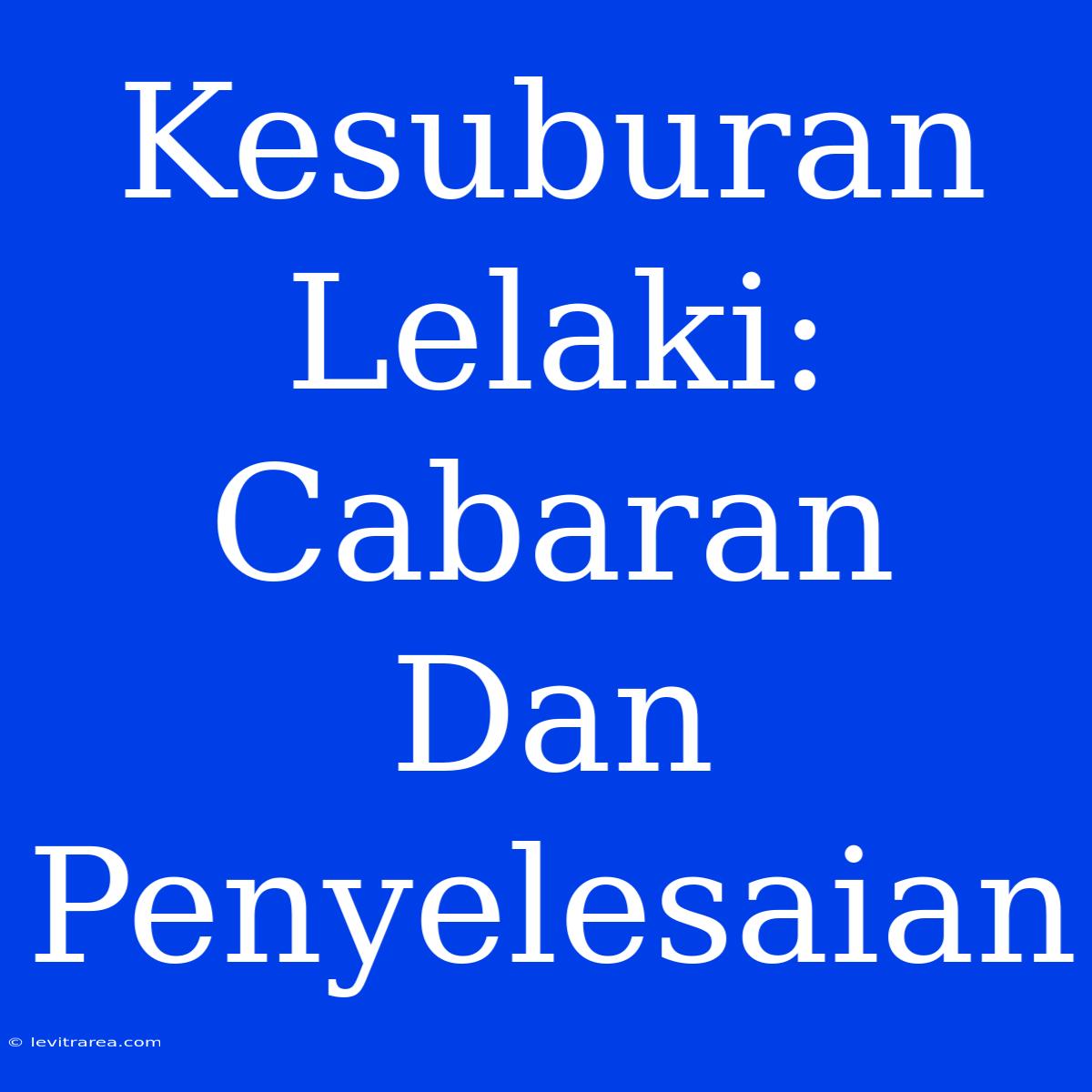 Kesuburan Lelaki: Cabaran Dan Penyelesaian