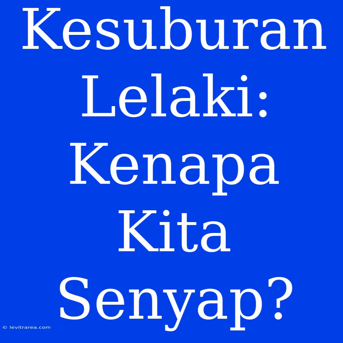 Kesuburan Lelaki: Kenapa Kita Senyap?