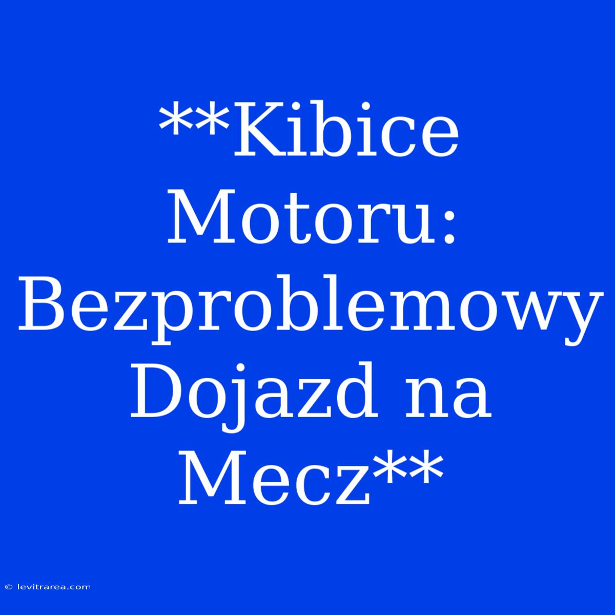 **Kibice Motoru: Bezproblemowy Dojazd Na Mecz**