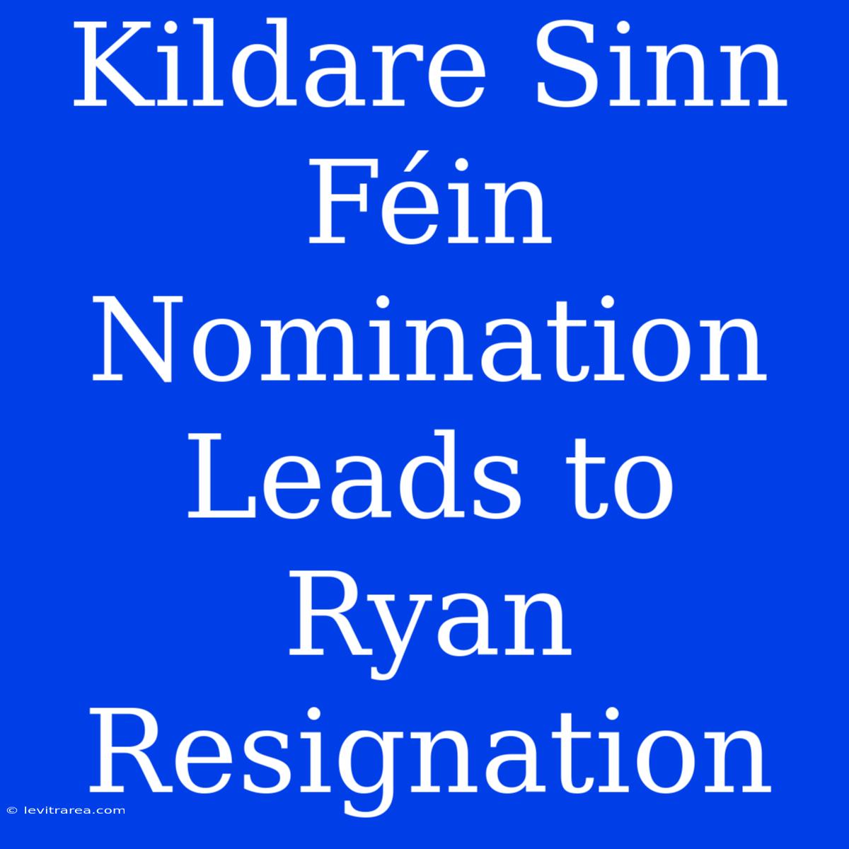 Kildare Sinn Féin Nomination Leads To Ryan Resignation