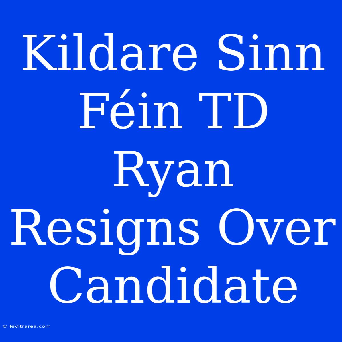 Kildare Sinn Féin TD Ryan Resigns Over Candidate